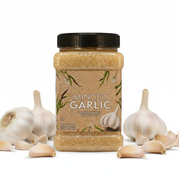 Generic Minced Garlic in Large Restaurant Size Container, Premium Ready-to-Use, 48 Ounce Jar