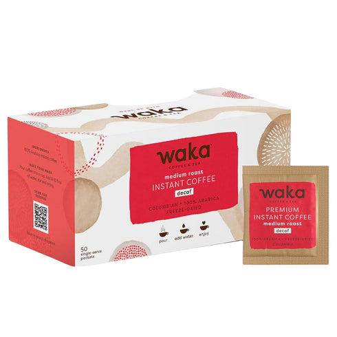 Waka Decaf Premium Instant Coffee 100% Colombian Arabica Freeze Dried Beans For