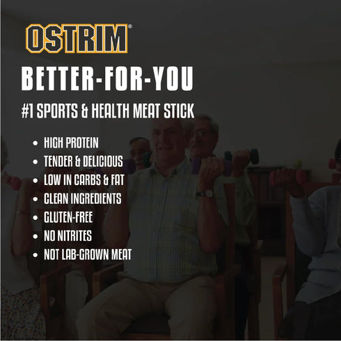 (1.5oz) (1 Pack 10) Ostrim Beef & Ostrich High Protein Snack Stick, (Pepper Flavor)