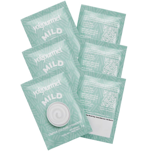Yogourmet Mild Yogurt Starter (6 Pack = 6 Quarts of Yogurt) -