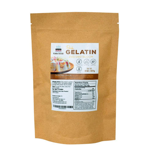 8 oz Pork Gelatin - Natural Thickener, Rich in Collagen, Used in Jellies, Puddings, Candies, Dairy Products, Jams