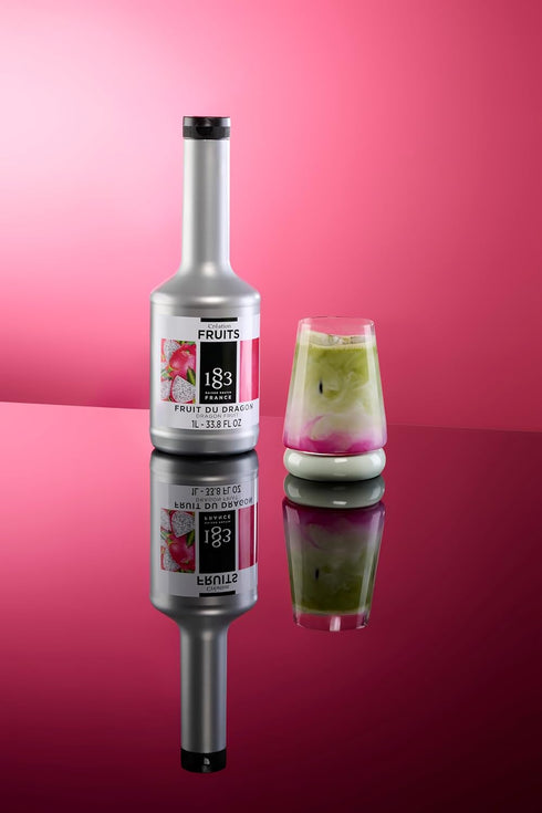 1883 1 Dragon Fruit Pure Premium French Fruit Pure for Cocktails, Smoothies, Desserts & More Vibrant Exotic Flavor