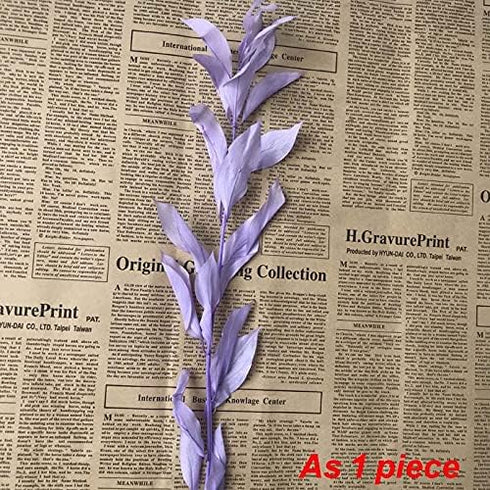 Artist Unknown 5PCS/35-40CM Zamihalaa Natural Dried Orange Leaves Preserved Lily Flowers Bouquet,Dracaena Reflexa