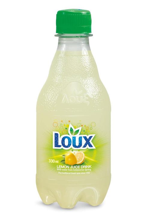 Loux | Greek Soft Drink | Lemon | Pack of 12 |