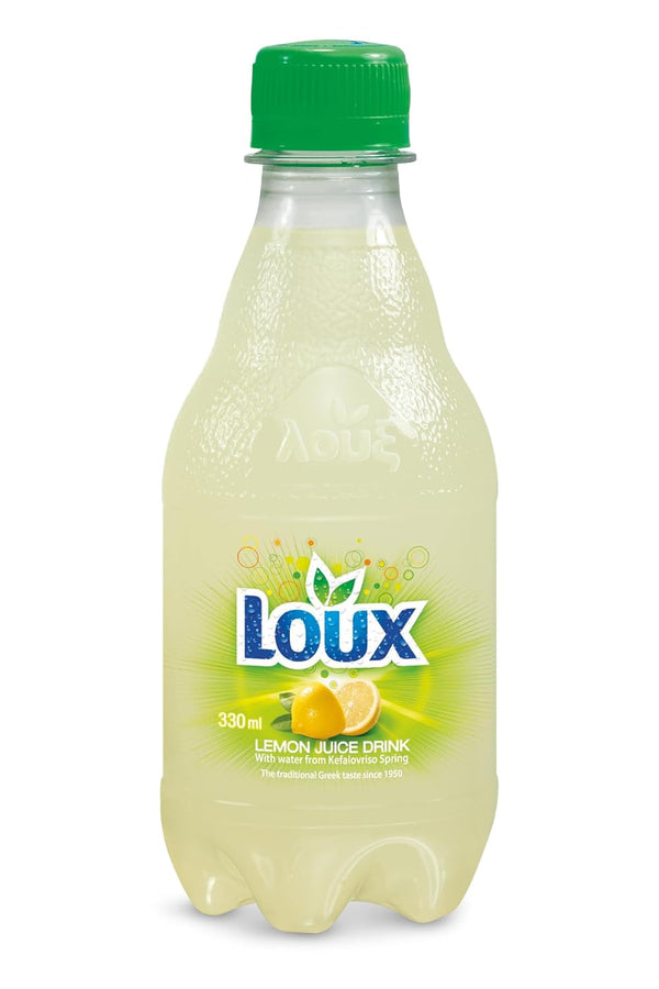 Loux | Greek Soft Drink | Lemon | Pack of 12 |