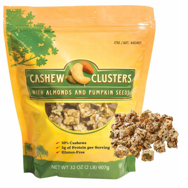 Generic Cashew Clusters with Almonds and Pumpkin Seeds, Gluten-Free, 50% Cashews, 5g Protein