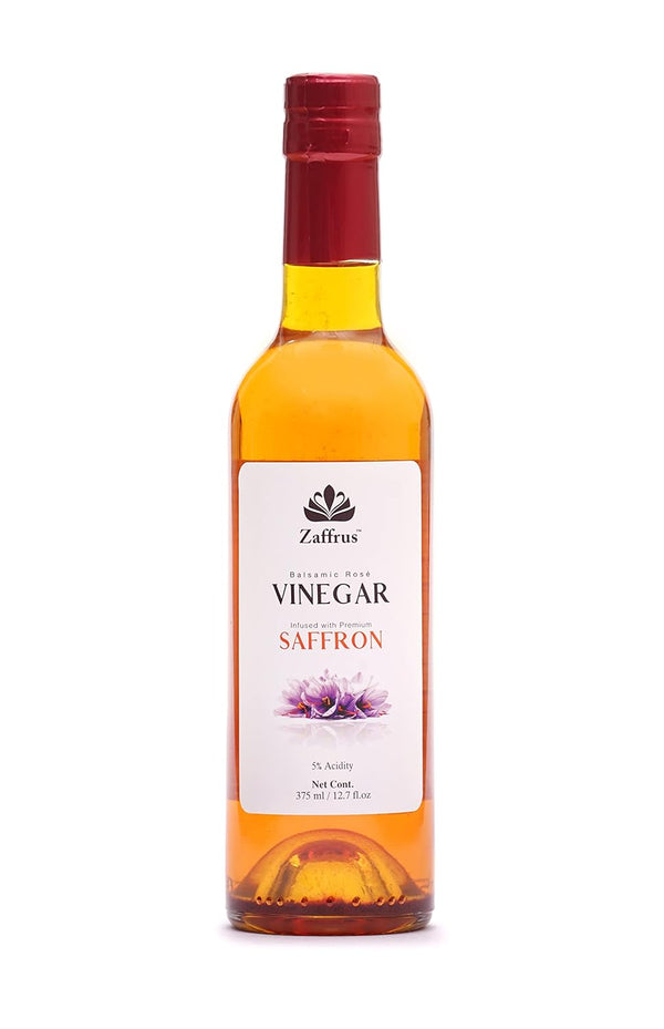 Zaffrus - Premium Saffron Infused Balsamic Vinegar Condiment | 375 ml /