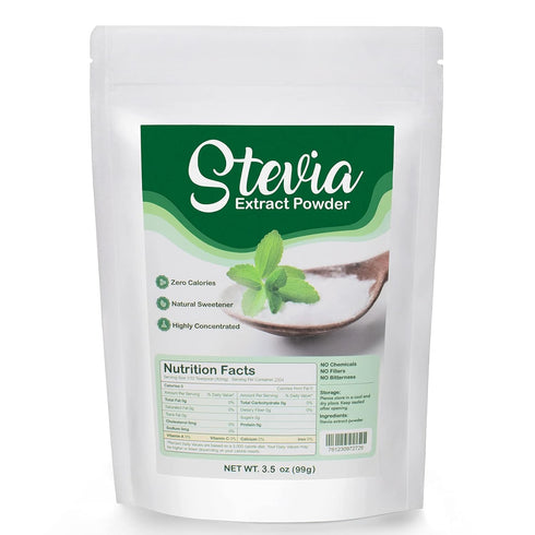 CCnutri Stevia Pure Stevia Powder 3.5oz(99g), Sweetener Premium Sugar Substitute-No Fillers, No Bitterness,