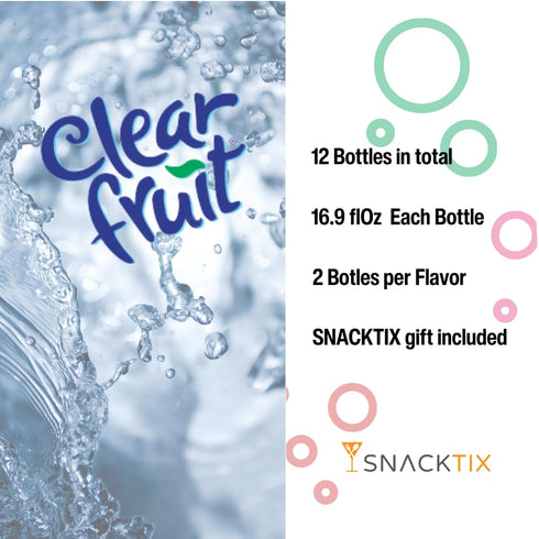 Simccppley Pack 12 16.9 oz Clear Fruit Water - Variety - Flavored Water Bottles of fl Each - Liquid Hydration