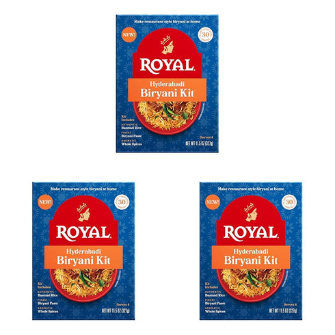 Royal Hyderabadi Biryani Kit - Authentic White Basmati Rice, Biryani Paste, and