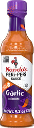 9.1 oz (4 Pack) Nando's PERi PERi Garlic Sauce - Medium Heat Tangy Flavor | Gluten Free Hot Sauce, Bottles