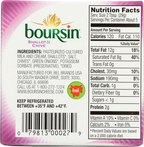 5.2 OZ (Pack 3) Boursin Cheese, Shallots and Chives
