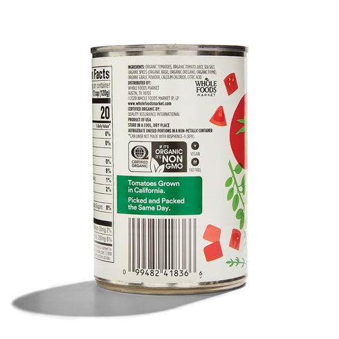 365 14.5 (Pack 4) by Whole Foods Market, Tomatoes Diced With Italian Herbs Organic, Ounce