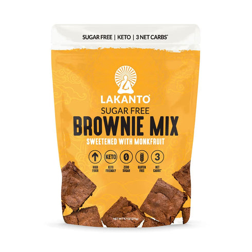 Lakanto Sugar Free Brownie Mix, Sweetened with Monk Fruit, Keto Diet Friendly, Gluten Free, Pack of 1