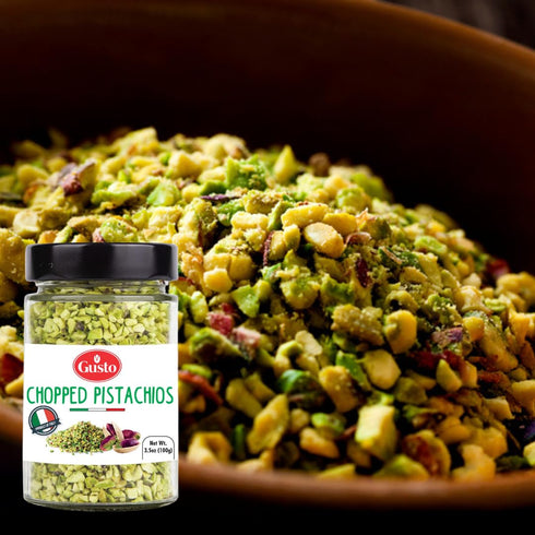 Chopped Pistachios, 3.5 oz (100 g), Sicilian Raw Crumbles from Bronte, Sicily, Non-GMO by Gusto ETNA