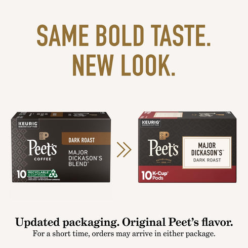 Pack, 100% 40 Count (4 10 Peet's Coffee, Keurig K-Cup Pods Dark Roast Variety Arabica Coffee - Major Dickason's Blend