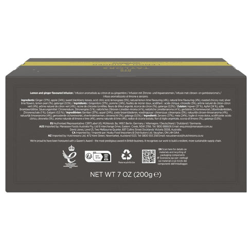 100 Count (Pack 1), 100 Taylors of Harrogate Lemon & Ginger, Herbal Tea, Individually Wrapped Bags, of Cleansing