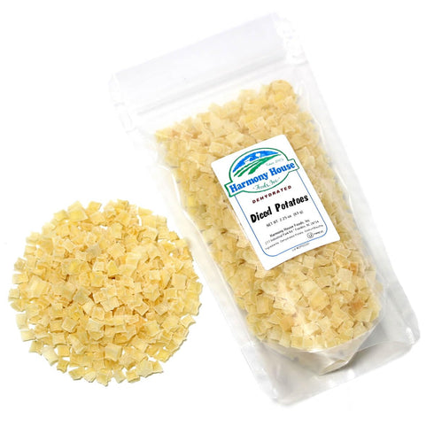 2.25 Harmony House Foods Dehydrated Diced Potatoes - Dried Potato Pieces, For Hash Browns, Stews, Soups, Home Fries