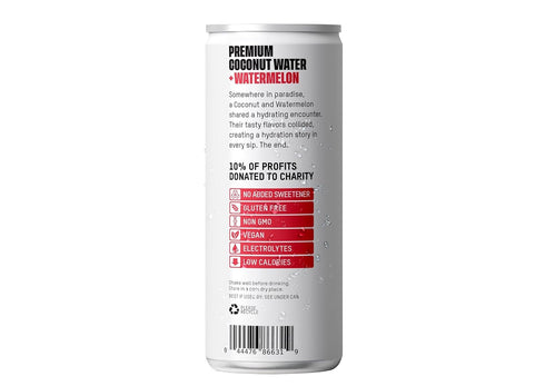 10.8 (Pack 12) Once Upon A Coconut Cocout Water + Watermelon, Gluten Free & Non-GMO, Fluid Ounce