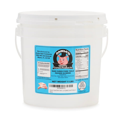 Generic Cured Pork Tails Packed In Brine, 5lb Pail, Ideal for Jamaican Stew