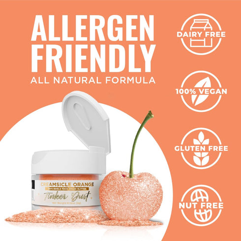 Bakell - Creamsicle Orange Tinker Dust (5g, 1x Jar) - Edible Glitter for Food, Desserts, and Beverages!