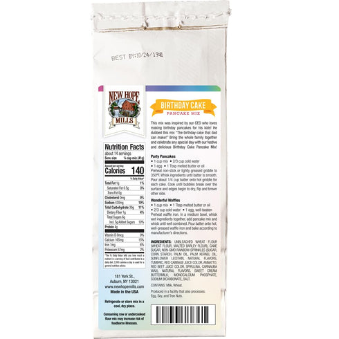 20oz Birthday Cake Pancake Mix by New Hope Mills - No Synthetic Colors or Flavors: Celebrate Deliciously!