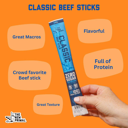 Whole30 1 Oz, 1 (Pack 1) The New Primal Classic Beef Meat Stick, Approved, Paleo, Keto, Pantry Staple, Certified Gluten