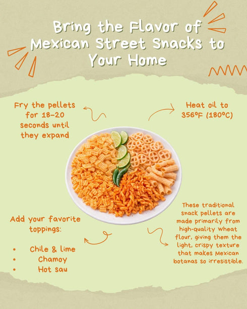 Generic 2.5 lb. Duritos Twist Mexican Wheat Snacks for Frying Churro & Cinnamon Sugar Twists Chicharrones de Harina