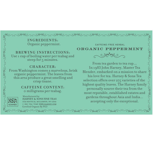 1.76oz/50g (50 Harney & Sons Organic Peppermint Tea Tea Bags)