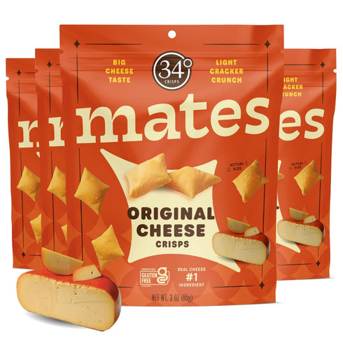 34 Degrees Mates Original Gouda Cheese Crisps - Light & Crispy Cheese