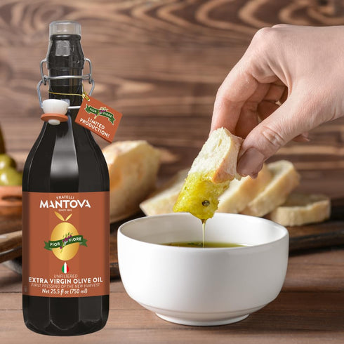 25.5 Oz Mantova Fior Fiore Unfiltered Extra Virgin Olive Oil - Authentic Italian EVOO