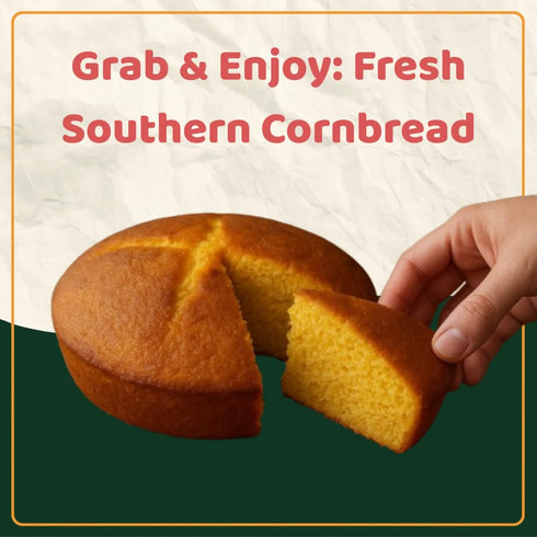 JO BAKES 1 lb 6 oz (624 Southern Cornbread Loaf Sweet Rich Buttery Flavor Homemade Style Freshly Baked Whole Perfect