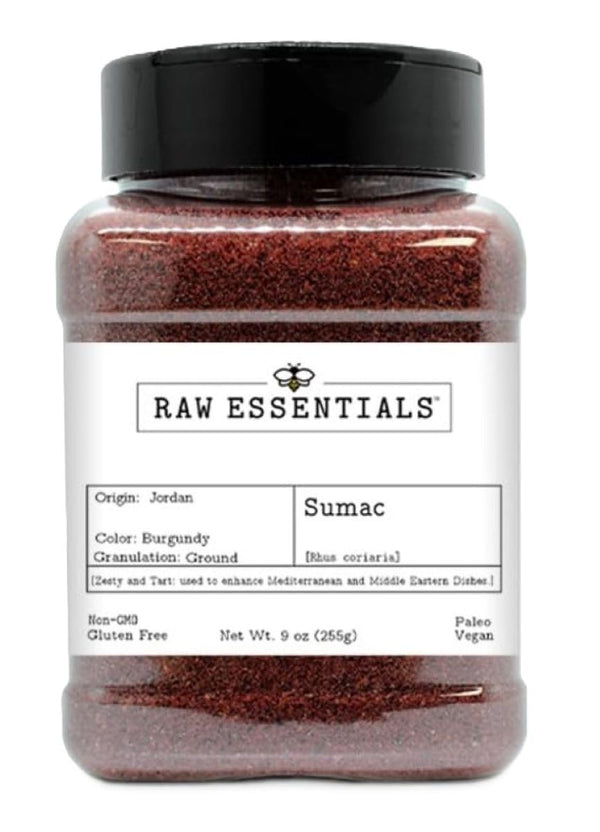 Raw Essentials Sumac with Salt - Tangy Middle Eastern Spice - Ground