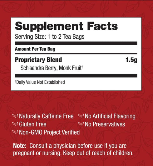 Bravo Tea Absolute Schisandra Berry Herbal Tea - Caffeine Free, 20 Tea Bags