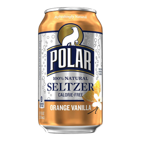 100% 12 2/12 Packs Polar Natural Seltzer Water, Orange Vanilla ounce cans , (orange vanilla)