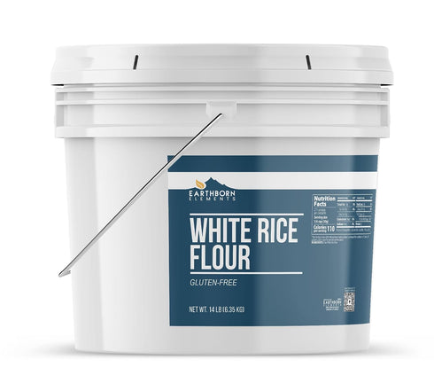 2 Earthborn Elements White Rice Flour Gallon Bucket, Gluten-Free Baking, Always Pure