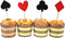 Glitter Poker Heart Cupcake Toppers - 20pcs Casino Party Decor for Muffins, Cakes, and Fruit