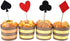 Glitter Poker Heart Cupcake Toppers - 20pcs Casino Party Decor for Muffins, Cakes, and Fruit