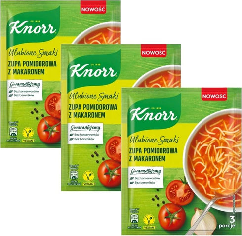 Knorr Tomato Instant Soup with Pasta 50g / 1.76oz (Pack of 3)