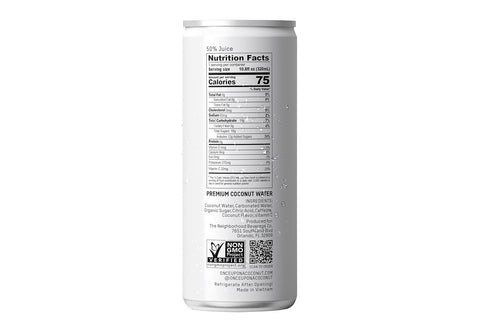 10.8 Oz (Pack 12) Once Upon a Coconut Sparkling Coconut Water + Energy - Low Calorie All-Natural Drink