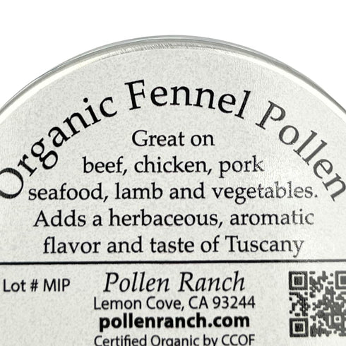 Pollen Ranch's Organic Fennel Pollen Spice, 0.5 oz Tin, Perfect for Cooking and Seasoning
