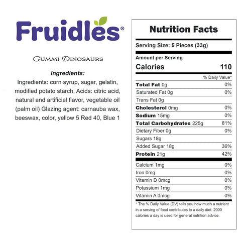 Gummi Gummies (4.4 Fruidles Dinosaur Candy, Delicious Fruit Flavors Pounds)