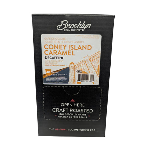 2.0 40 Count, Brooklyn Beans Coffee Pods, Coney Island Caramel Decaf - Compatible with Keurig K Cup Brewers Including