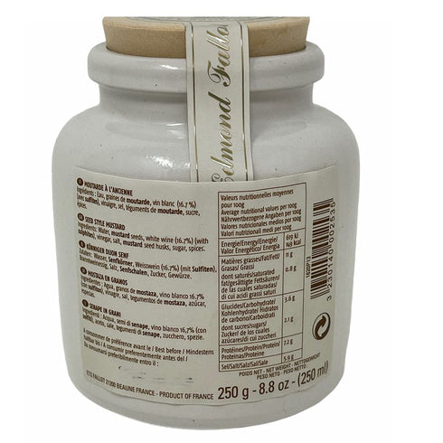 Edmond Fallot 8.8 Old Fashion Grain Mustard Stone Jar - Ounces