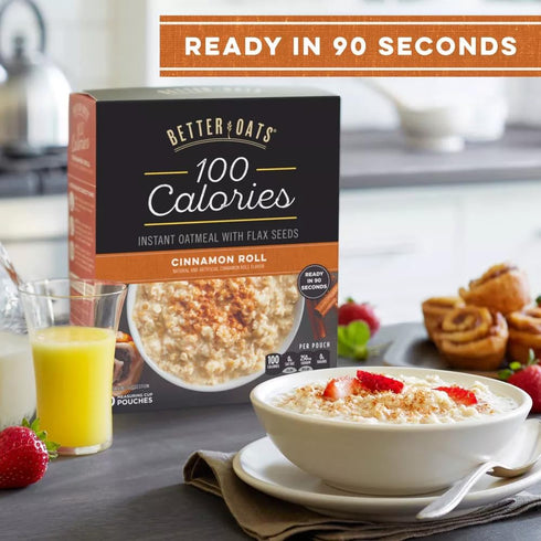 9.8oz (3 Pack) Better Oats OAT FIT Instant Oatmeal CINNAMON ROLL