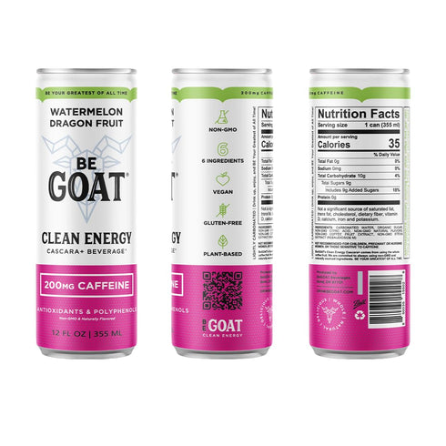 Pack 6 200mg 12 oz (Pack 12) BeGOAT Clean Energy | OG Variety | Ingredients, Plant-Based, Non-GMO, Vegan | Natural