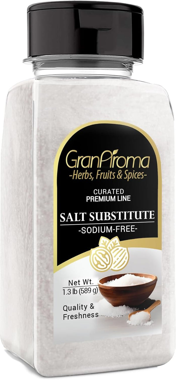 GranAroma Sodium-Free Salt Substitute, 1.3 lb, Potassium Chloride, Salty Taste, Sodium-Free