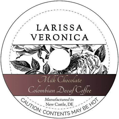 Larissa Veronica Milk Chocolate Colombian Decaf Coffee (Single Serve K-Cup Pods) (Gourmet, Naturally Flavored,