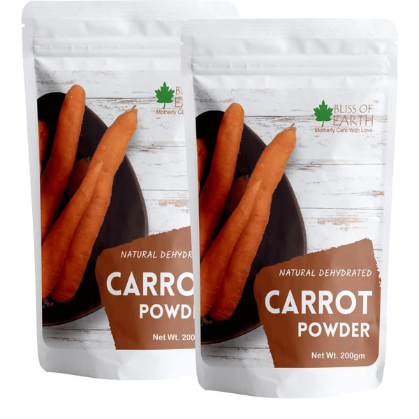 BLISS OF EARTH Carrot Powder All Natural Dehydrated, Pure, Freshly Ground, and Delicious Great for