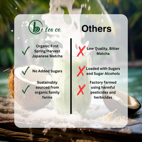 24 Be Tea Co. Coconut Matcha Latte | Organic Dairy-Free Latte Mix | Japanese Ceremonial Grade | Antioxidant-Rich |
